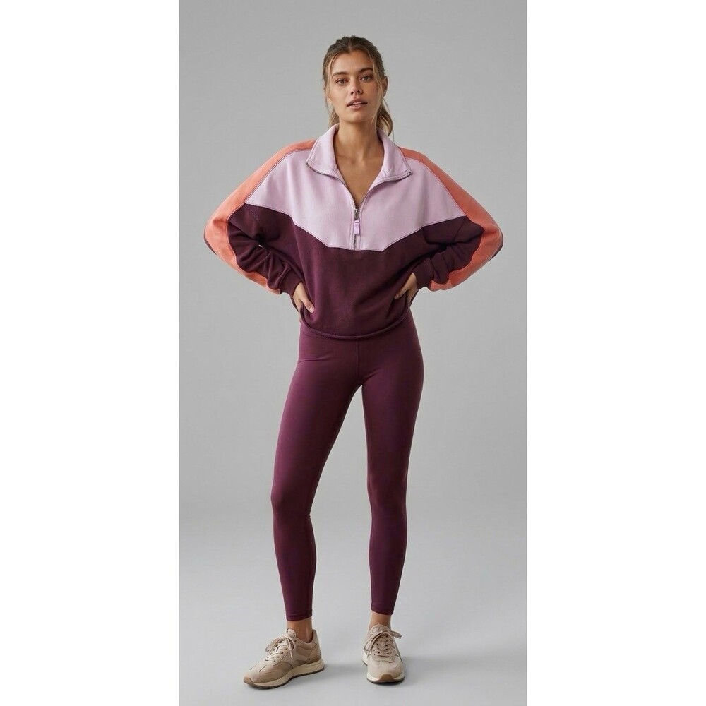FP Movement Sweatshirt Womens  1/2 Zip Split Second Hippie Free People Gym Sz L
